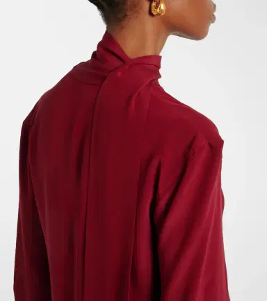Victoria Beckham Scarf-detail silk blouse | Thumbnail 4