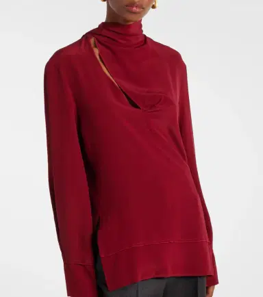 Victoria Beckham Scarf-detail silk blouse | Thumbnail 5