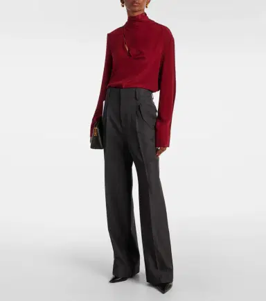 Victoria Beckham Scarf-detail silk blouse | Thumbnail 6