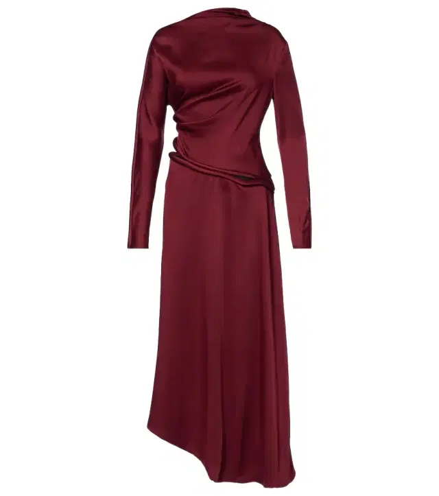 Victoria Beckham Cutout draped crêpe satin midi dress