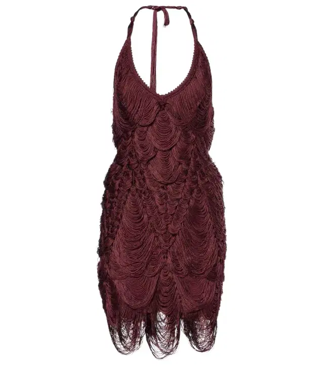 Ferragamo Halterneck silk-blend minidress