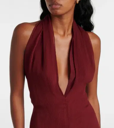 Ferragamo Asymmetric silk georgette minidress | Thumbnail 2