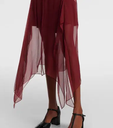 Ferragamo Asymmetric silk georgette minidress | Thumbnail 5