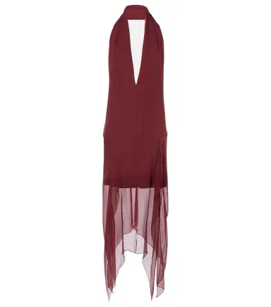 Ferragamo Asymmetric silk georgette minidress | Thumbnail 1