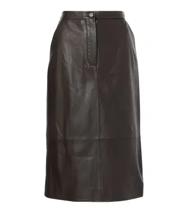 Yves Salomon Leather midi skirt | Thumbnail 1