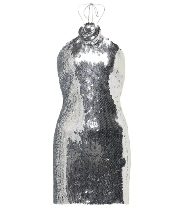 Magda Butrym Sequined floral-appliqué minidress