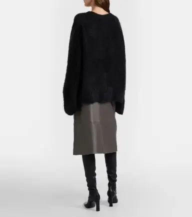 Yves Salomon Leather midi skirt | Thumbnail 2