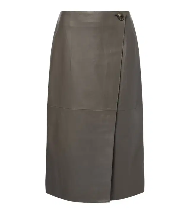 Yves Salomon Leather midi skirt