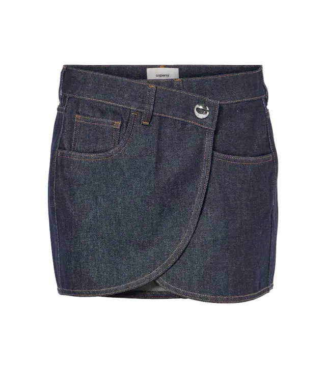 Coperni Asymmetric denim miniskirt