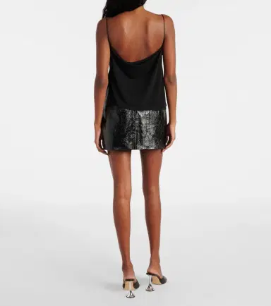 Coperni Boa feather-trimmed jersey top | Thumbnail 6
