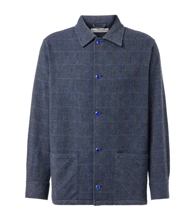 God's True Cashmere Wizard herringbone checked cashmere overshirt