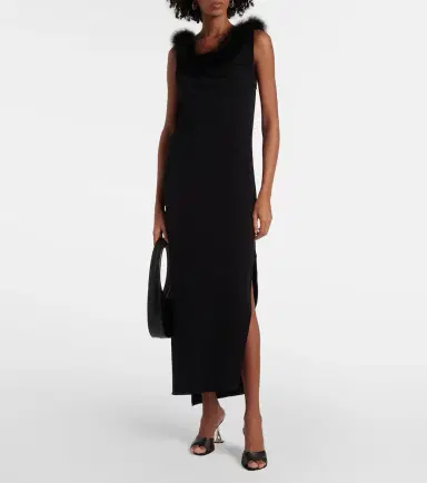 Coperni Boa feather-trimmed maxi dress | Thumbnail 2 Coperni Boa feather-trimmed maxi dress | Thumbnail 2