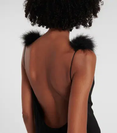 Coperni Boa feather-trimmed maxi dress | Thumbnail 4 Coperni Boa feather-trimmed maxi dress | Thumbnail 4