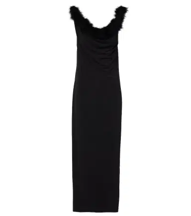 Coperni Boa feather-trimmed maxi dress | Thumbnail 1 Coperni Boa feather-trimmed maxi dress | Thumbnail 1