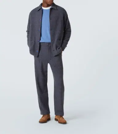 God’s True Cashmere Herringbone checked cashmere straight pants | Thumbnail 4