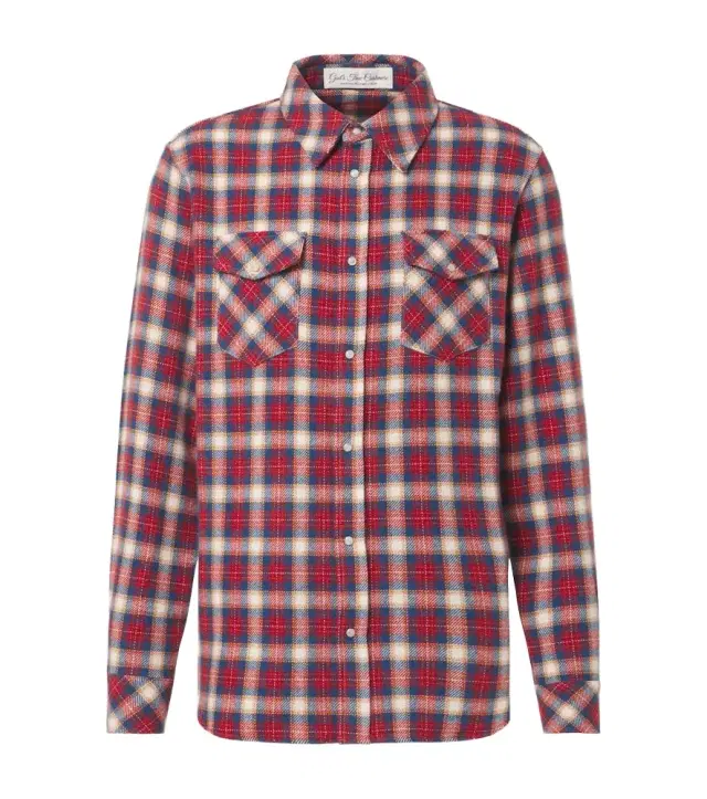 God's True Cashmere Ski Santa Fe plaid cashmere shirt