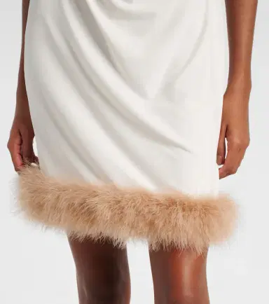 Coperni Boa feather-trimmed jersey minidress | Thumbnail 4
