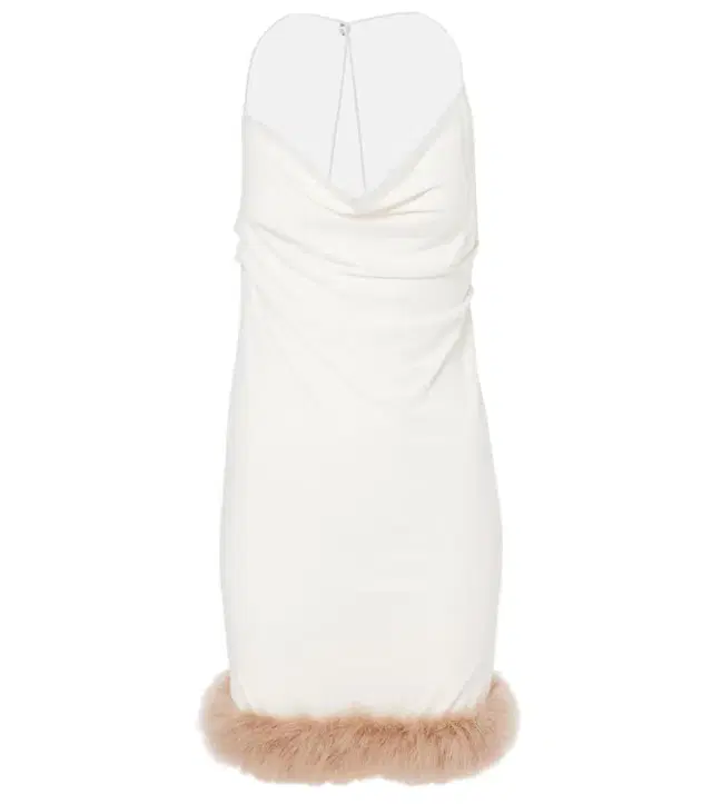 Coperni Boa feather-trimmed jersey minidress