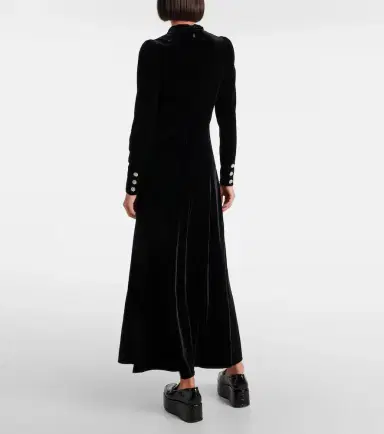 Ganni Cutout velvet midi dress | Thumbnail 2