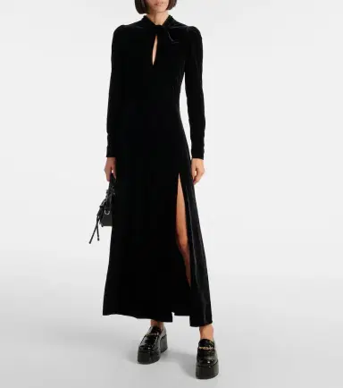 Ganni Cutout velvet midi dress | Thumbnail 6