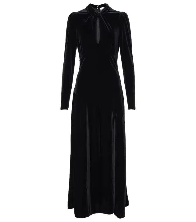 Ganni Cutout velvet midi dress