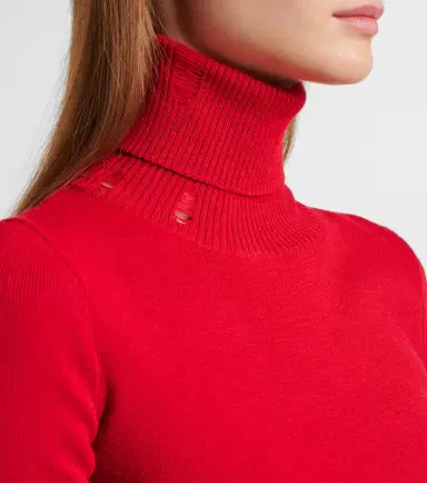 MM6 MAISON MARGIELA Distressed wool-blend turtleneck sweater | Thumbnail 6