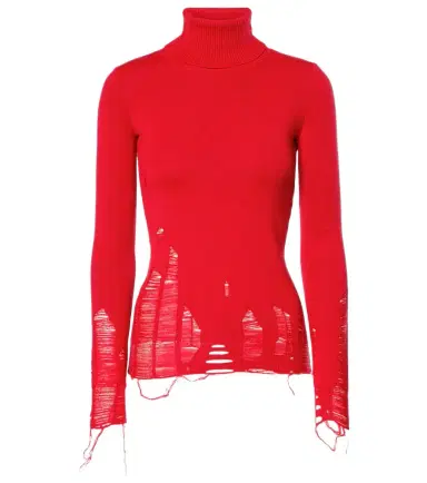 MM6 MAISON MARGIELA Distressed wool-blend turtleneck sweater | Thumbnail 1