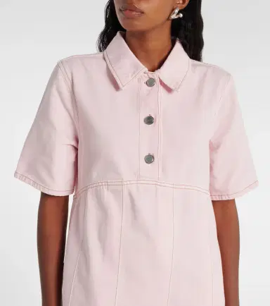 Ganni Pleated denim shirt dress | Thumbnail 3