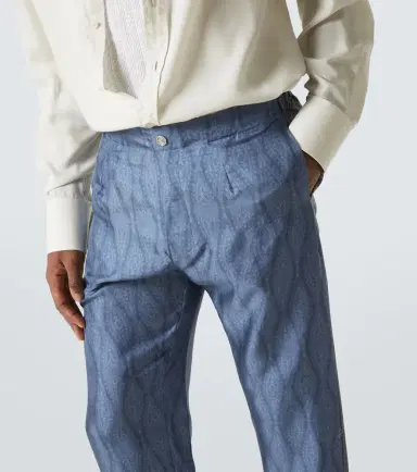 Etro Paisley silk straight pants | Thumbnail 3