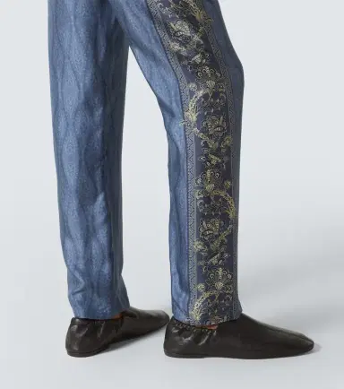 Etro Paisley silk straight pants | Thumbnail 6
