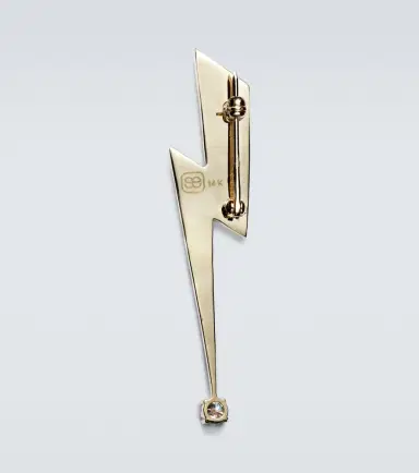 Sydney Evan Lightning Bolt 14kt gold and diamond brooch | Thumbnail 2