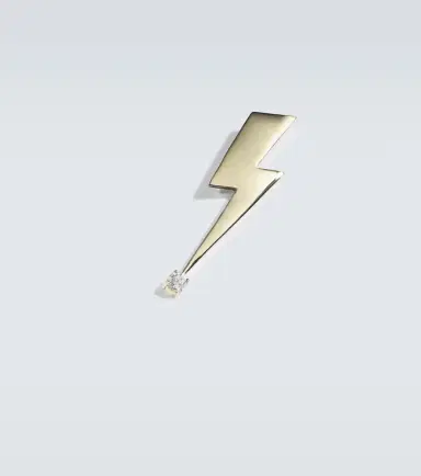 Sydney Evan Lightning Bolt 14kt gold and diamond brooch | Thumbnail 3