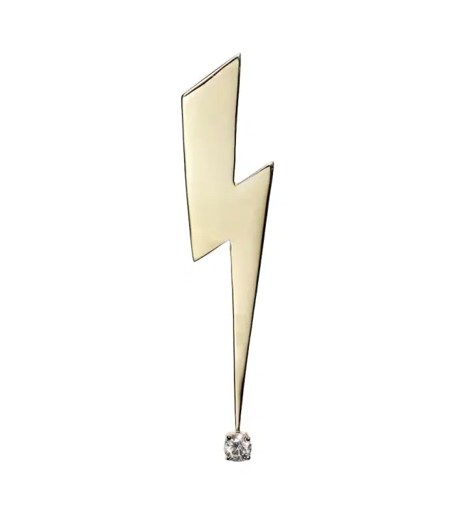 Sydney Evan Lightning Bolt 14kt gold and diamond brooch