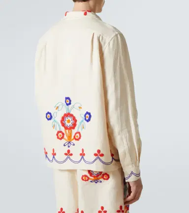 Bode Garden Party beaded linen shirt | Thumbnail 3