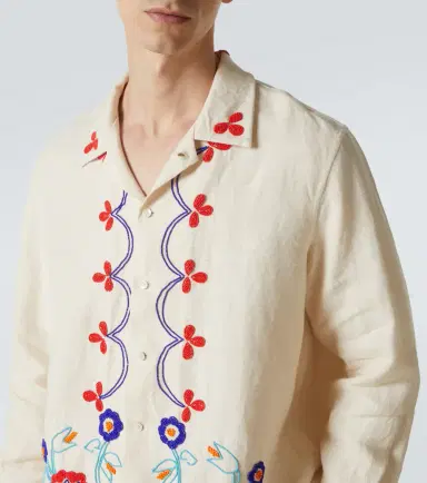 Bode Garden Party beaded linen shirt | Thumbnail 5