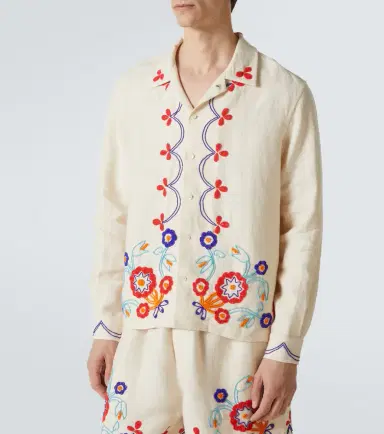 Bode Garden Party beaded linen shirt | Thumbnail 6