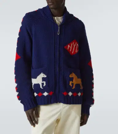 BODE Diamond Corral wool zip-up cardigan | Thumbnail 3