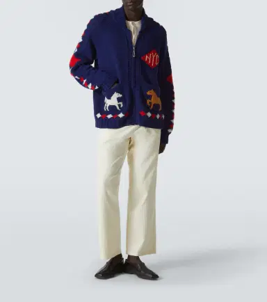 BODE Diamond Corral wool zip-up cardigan | Thumbnail 4
