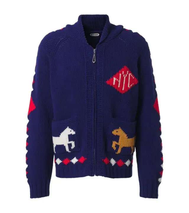 BODE Diamond Corral wool zip-up cardigan