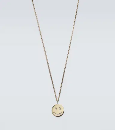 Sydney Evan Happy Face 14kt yellow gold charm necklace | Thumbnail 2