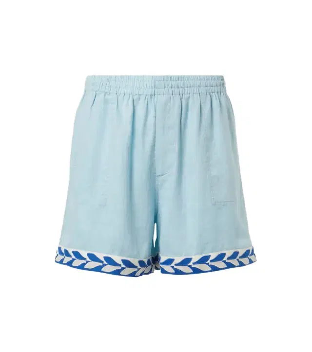 Seedling Stripe linen Bermuda shorts