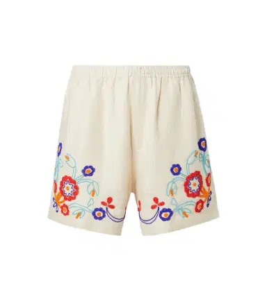 Bode Garden Party beaded linen Bermuda shorts | Thumbnail 1