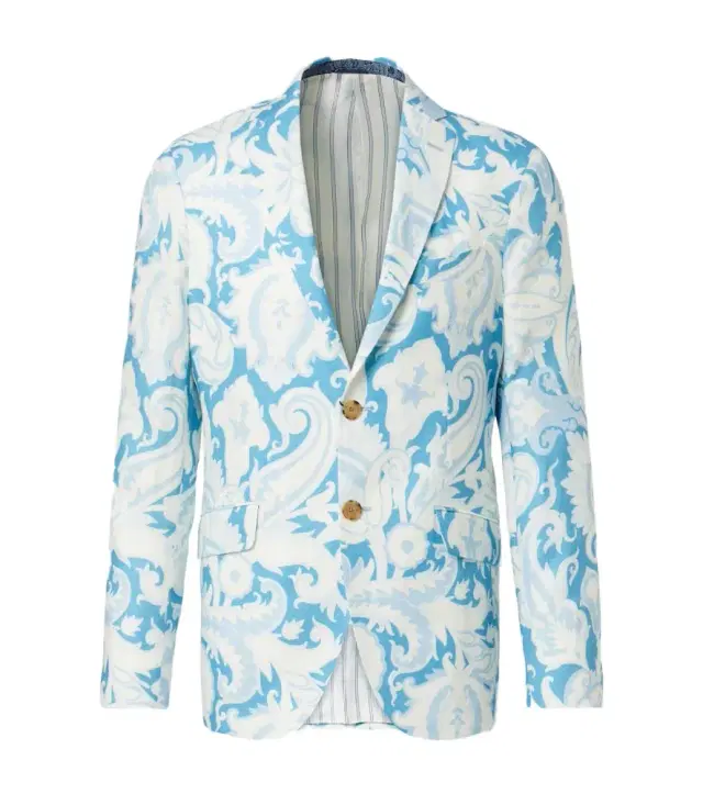 Etro Printed single-breasted cotton blazer