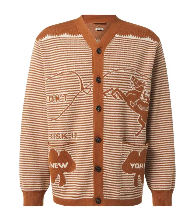 BODE Buckaroo striped cotton cardigan