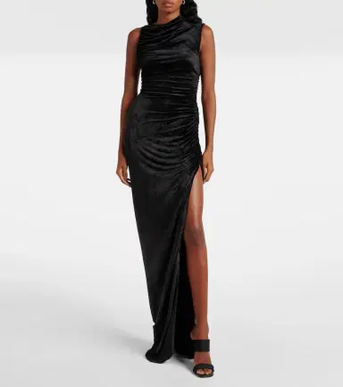 Rick Owens Lilies Svita ruched velvet jersey gown | Thumbnail 2