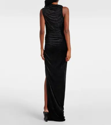 Rick Owens Lilies Svita ruched velvet jersey gown | Thumbnail 3