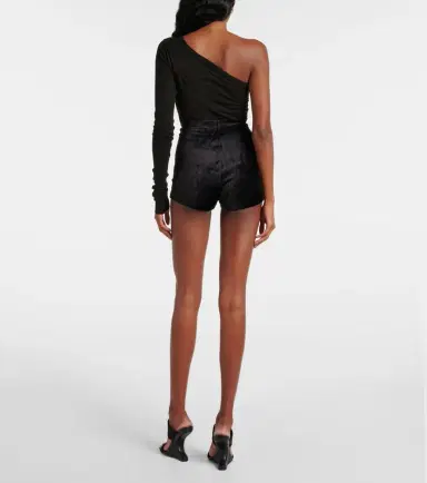 Rick Owens Lilies Dirt velvet jersey shorts | Thumbnail 3