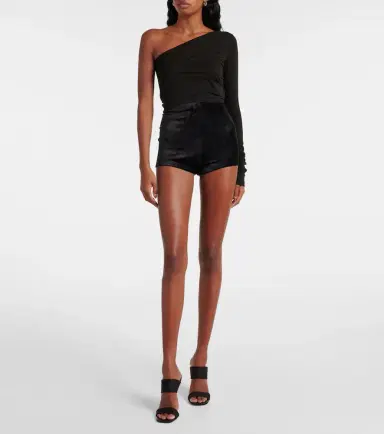 Rick Owens Lilies Dirt velvet jersey shorts | Thumbnail 4