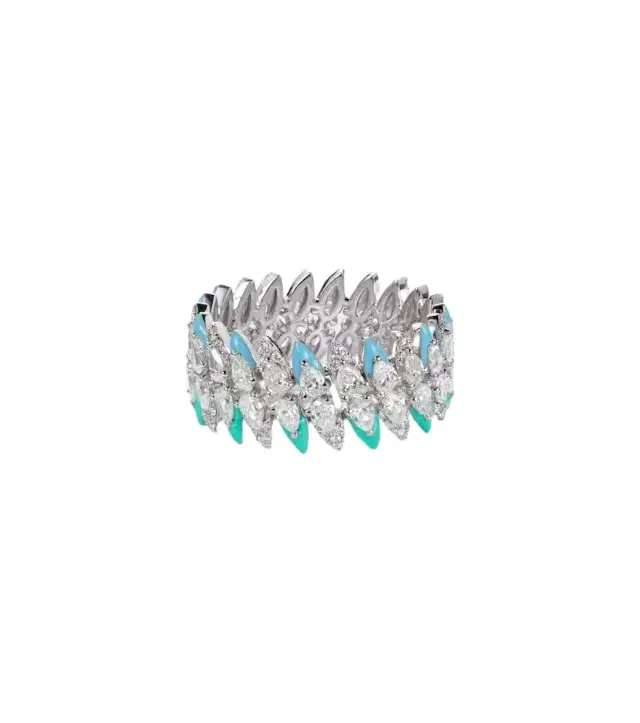 Kamyen 18kt white gold ring with diamonds