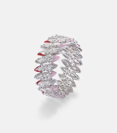 Kamyen 18kt white gold and enamel ring with diamonds | Thumbnail 2